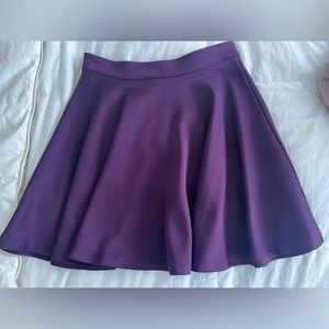 Dark purple mini flared casual skater skirt